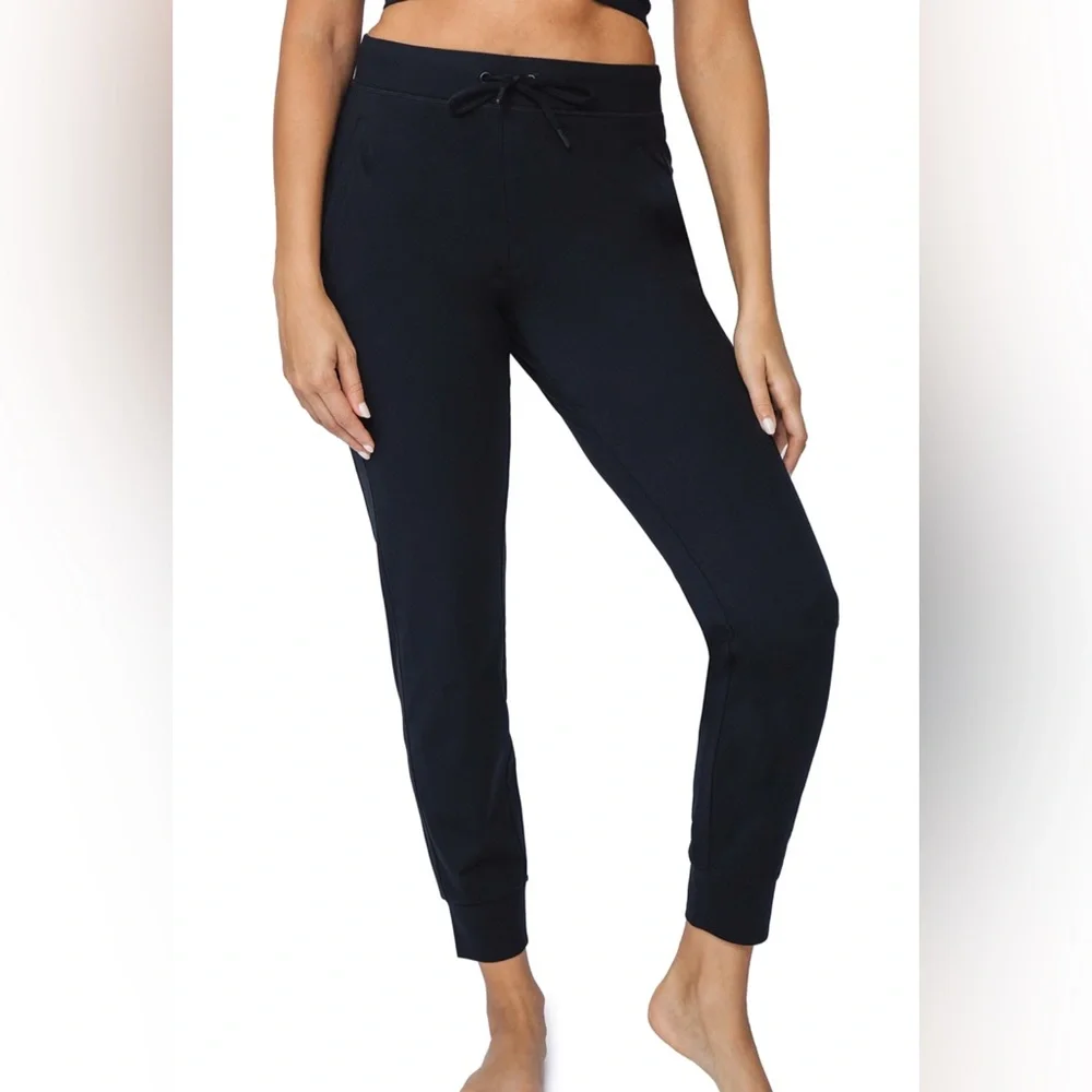 Yogalicious Lux Avenue Black Side Zip Pocket Jogger Pants Size XL EUC - Picture 1 of 6